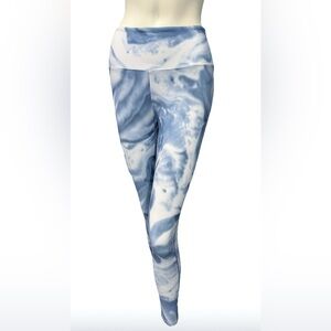 Summersalt Blue Marble Print High-Rise Leggings Size Small